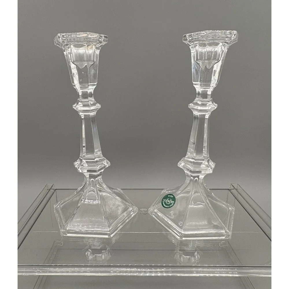 Lenox Crystal Candlesticks Holders  8
